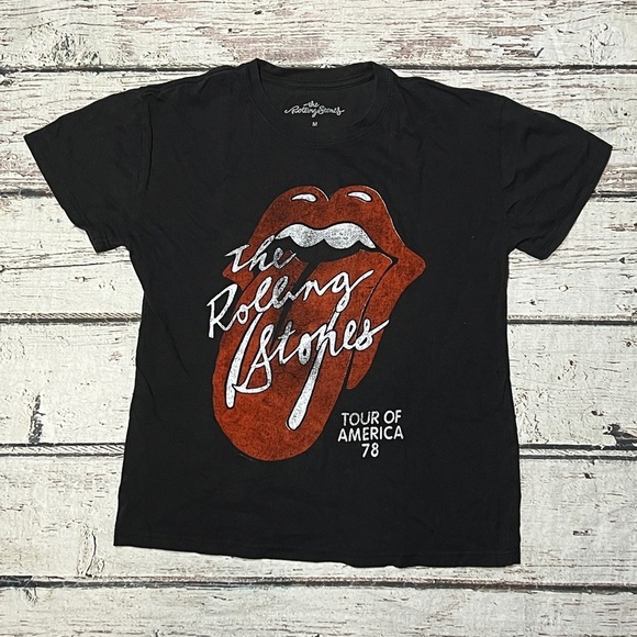 the Rolling Stones Tops - The Rolling Stones Tour of America 1978 Retro Rock n' Roll Music Tshirt